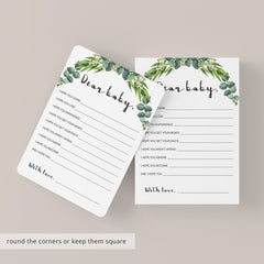 Greenery Baby Shower Wishes for Baby Printable & Virtual Files
