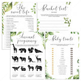 Greenery Themed Baby Shower Games Pack of 4 by LittleSizzle