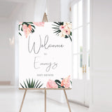 Blush and Greenery Baby Shower Welcome Board Template by LittleSizzle