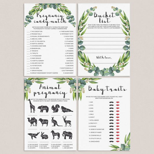 Green Baby Shower Games Bundle Printable by LittleSizzle