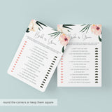 Bride vs Groom Game Template for Tropical Theme Bridal Shower