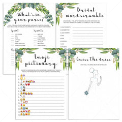 botanical bridal shower games package printables by LittleSizzle