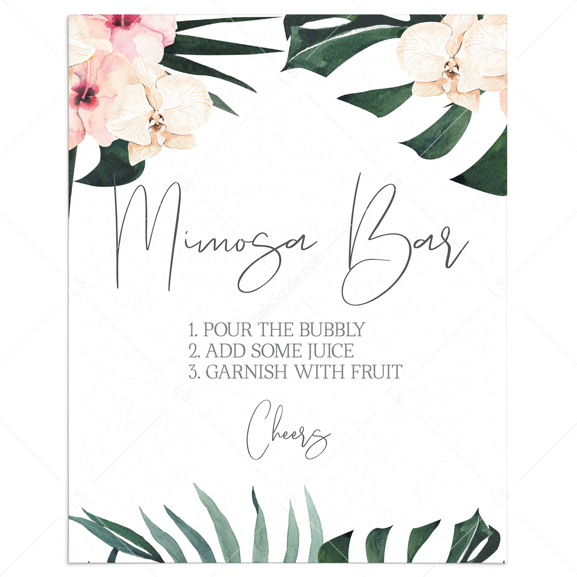 Tropical Mimosa Bar Sign Printable by LittleSizzle