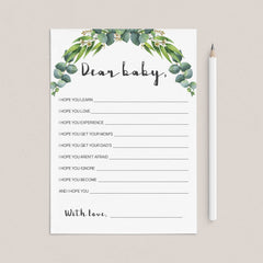 Instant download greenery baby wishes card by LittleSizzle