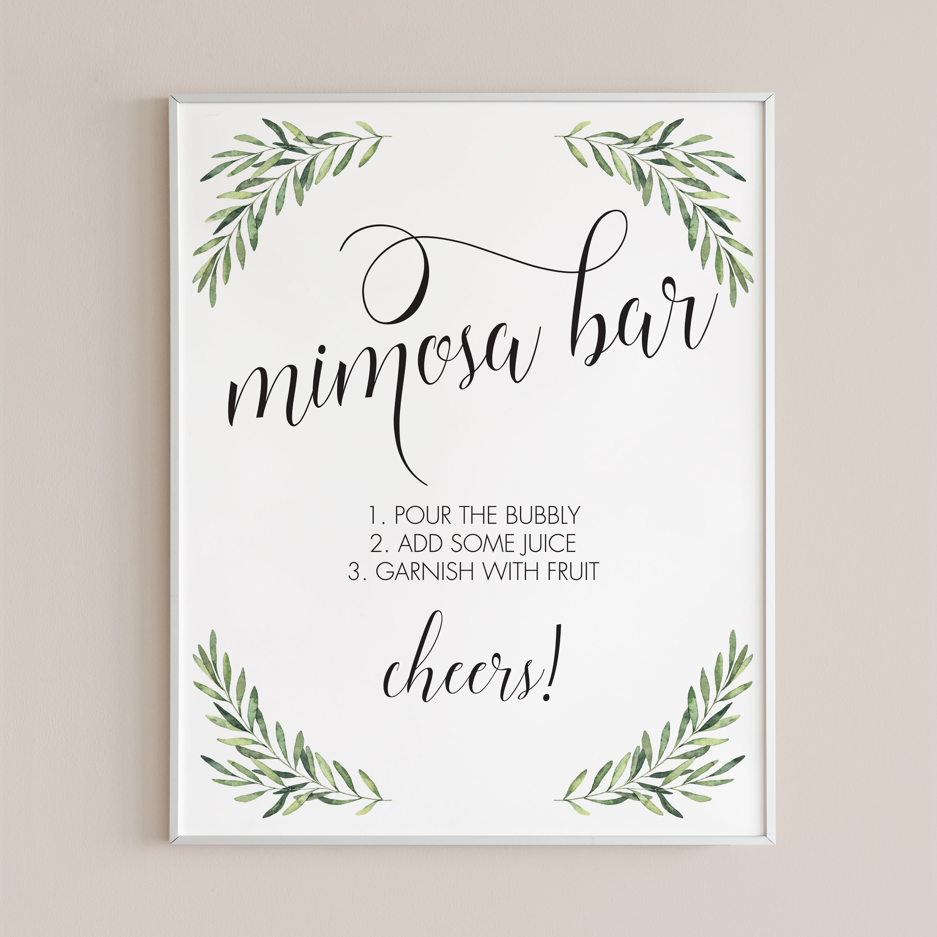 Mimosa Sign Printable with Calligraphy Font by LittleSizzle