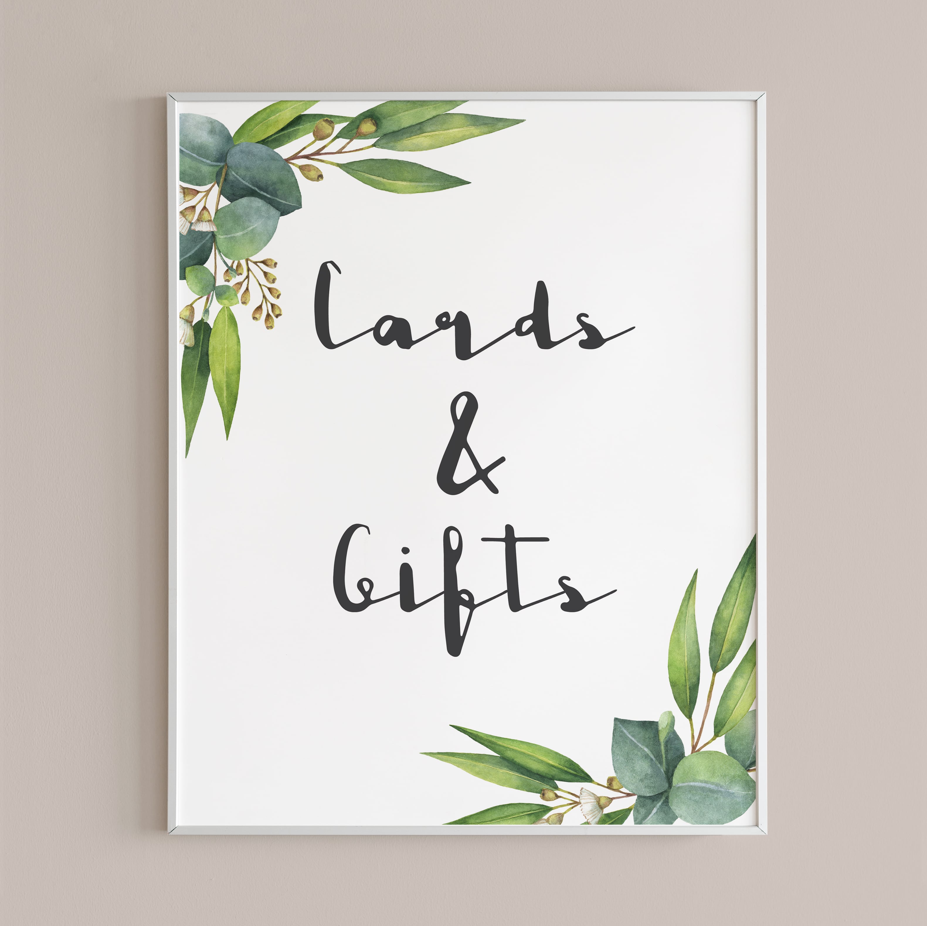 Greenery gifts table sign printable by LittleSizzle