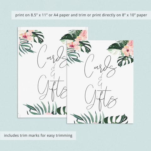 Tropical Cards and Gifts sign printable | Instant download – LittleSizzle
