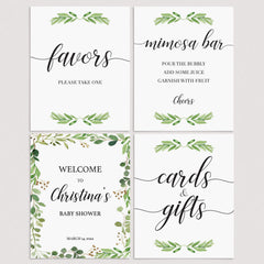 Greenery Baby Shower Decor Package Printable by LittleSizzle
