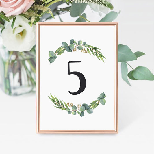 DIY table number cards for green themed shower by LittleSizzle