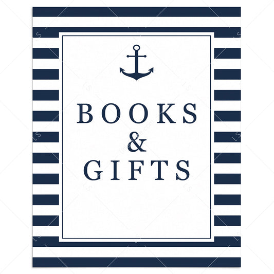 Nautical baby shower Books and Gifts sign by LittleSizzle