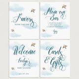 Printable White and Blue Baby Shower Decor Package by LittleSizzle