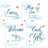 Printable White and Blue Baby Shower Decor Package by LittleSizzle
