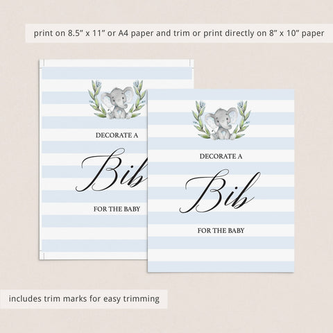 Decorate A Bib table sign for boy baby shower | Instant download ...