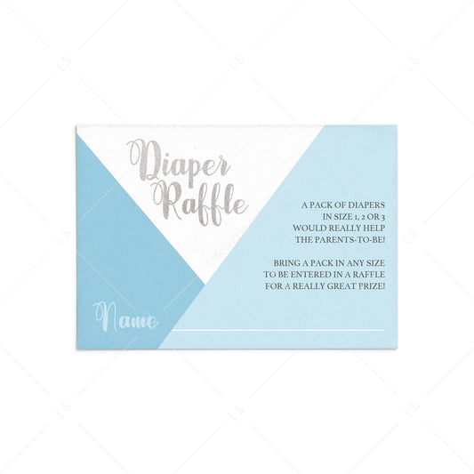 Boy Baby Shower Diaper Raffle Insert Instant Download by LittleSizzle