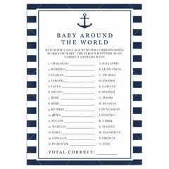 Boy baby shower game around the world printable by LittleSizzle