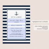 Baby shower evite template navy stripes by LittleSizzle