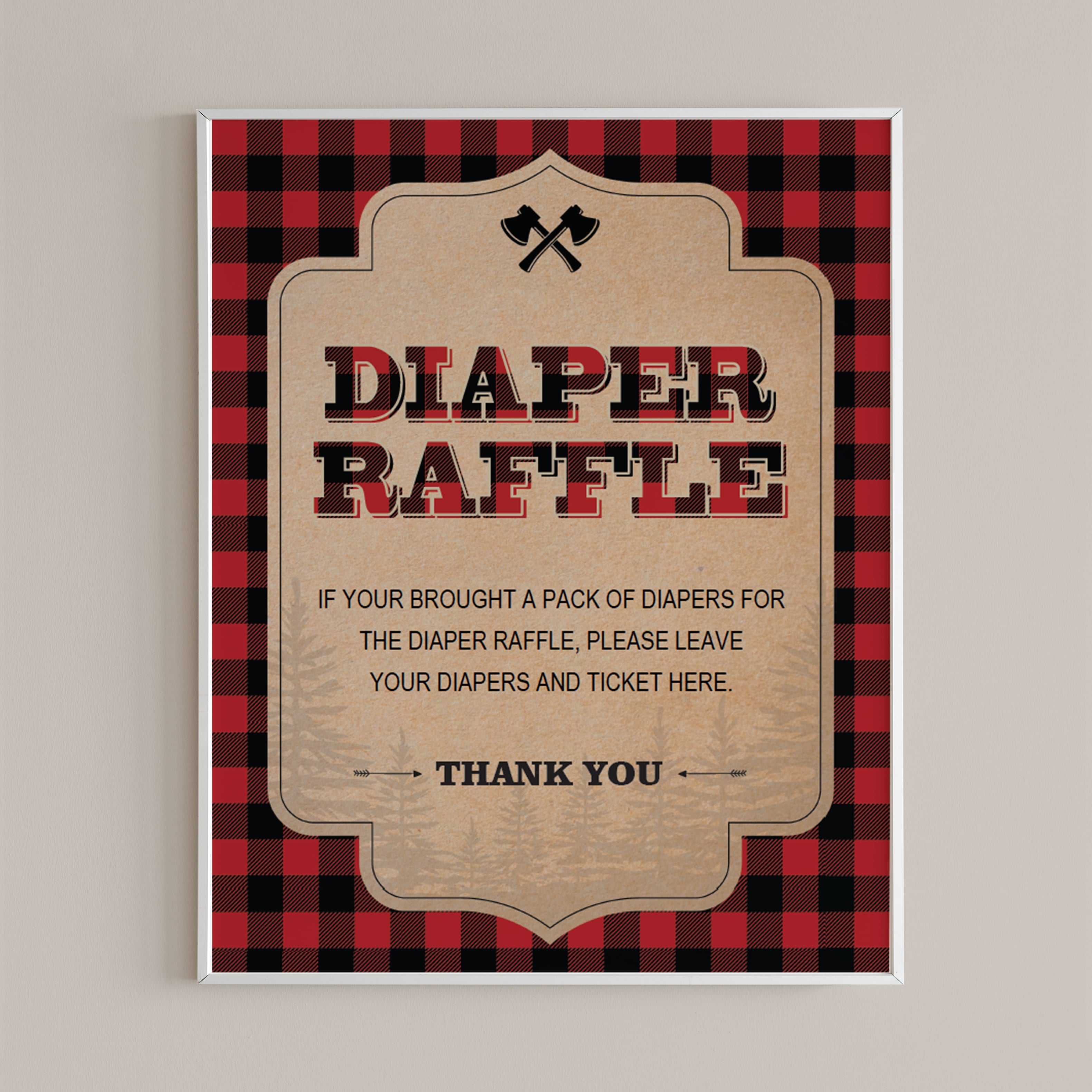 Printable diaper raffle sign for boy baby shower party by LittleSizzle
