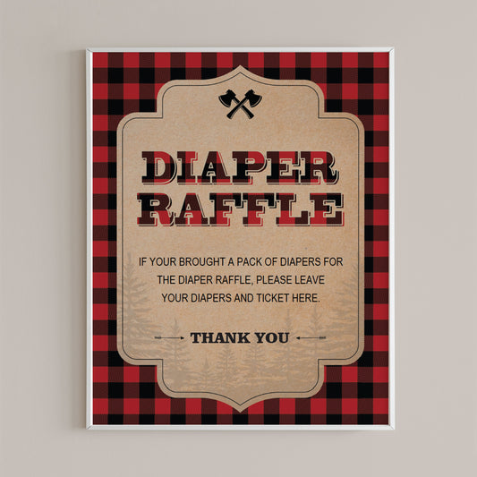 Printable diaper raffle sign for boy baby shower party by LittleSizzle