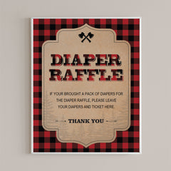 Printable diaper raffle sign for boy baby shower party by LittleSizzle