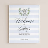 Blue and White Boy Baby Shower Welcome Sign Printable