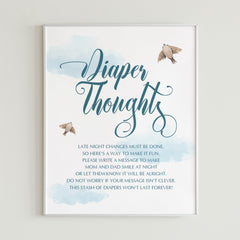 Printable Diaper Thoughts Blue Shower Activity