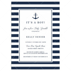Nautical baby sprinkle invitation template by LittleSizzle