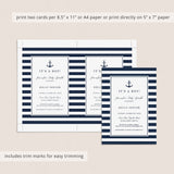 Nautical Baby Sprinkle Invitation Set Template Download