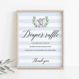 Elephant shower Diaper raffle sign download PDF by LittleSizzle