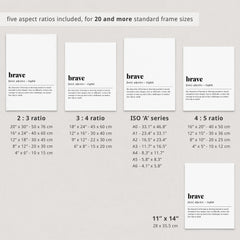 Brave Definition Print Instant Download