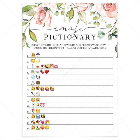 Floral Emoji Game for (Virtual) Bridal Shower | Play Online or At Home ...