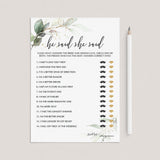 editable bridal shower games templates by LittleSizzle