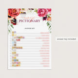 Floral emoji pictionary game for bridal showers