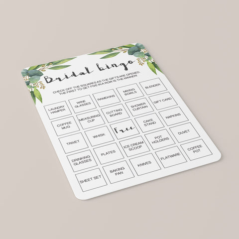 Printable Bridal Shower Bingo Cards Botanical | Prefilled & Blank cards ...