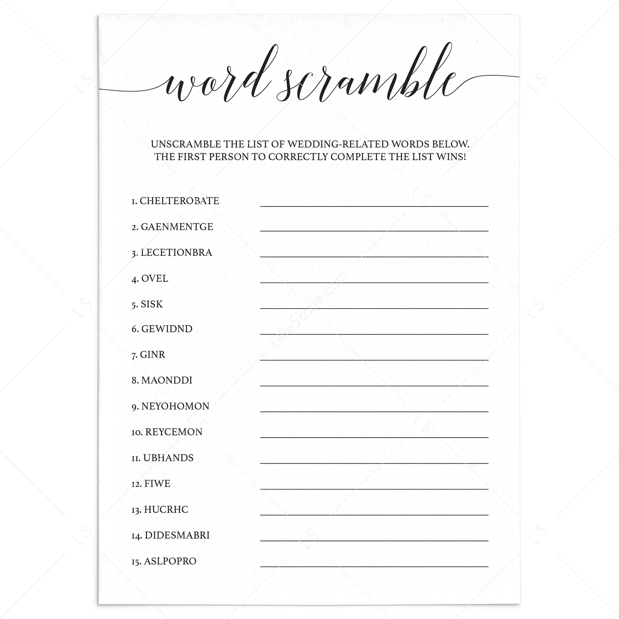 Popular bridal shower games by LittleSizzle