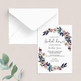 Purple Bridal Shower Invitation Template Floral Theme