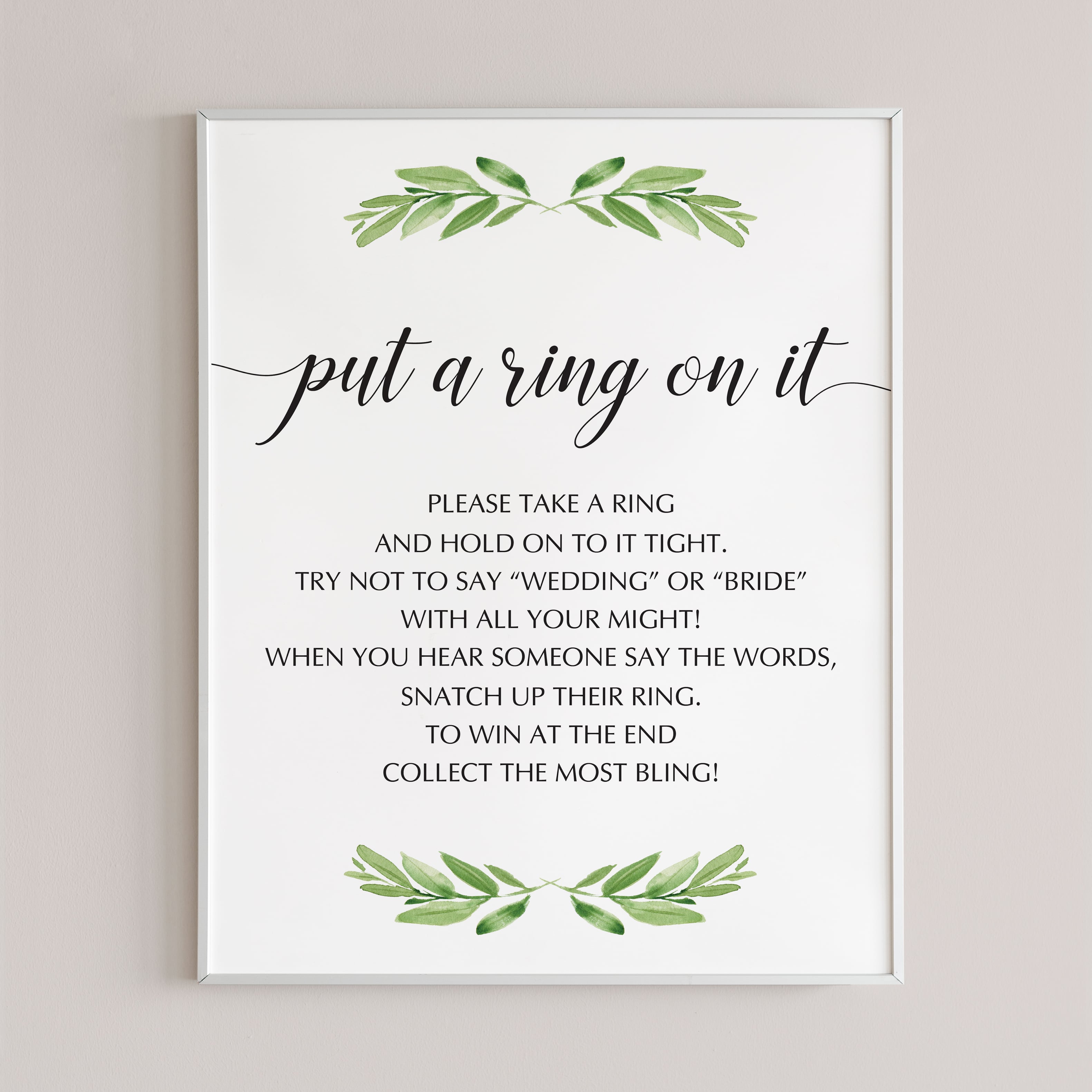 bachelorette party put a ring on it sign printables