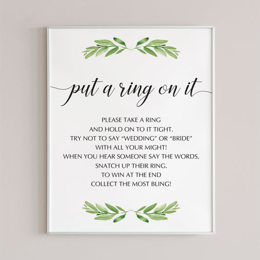 bachelorette party put a ring on it sign printables