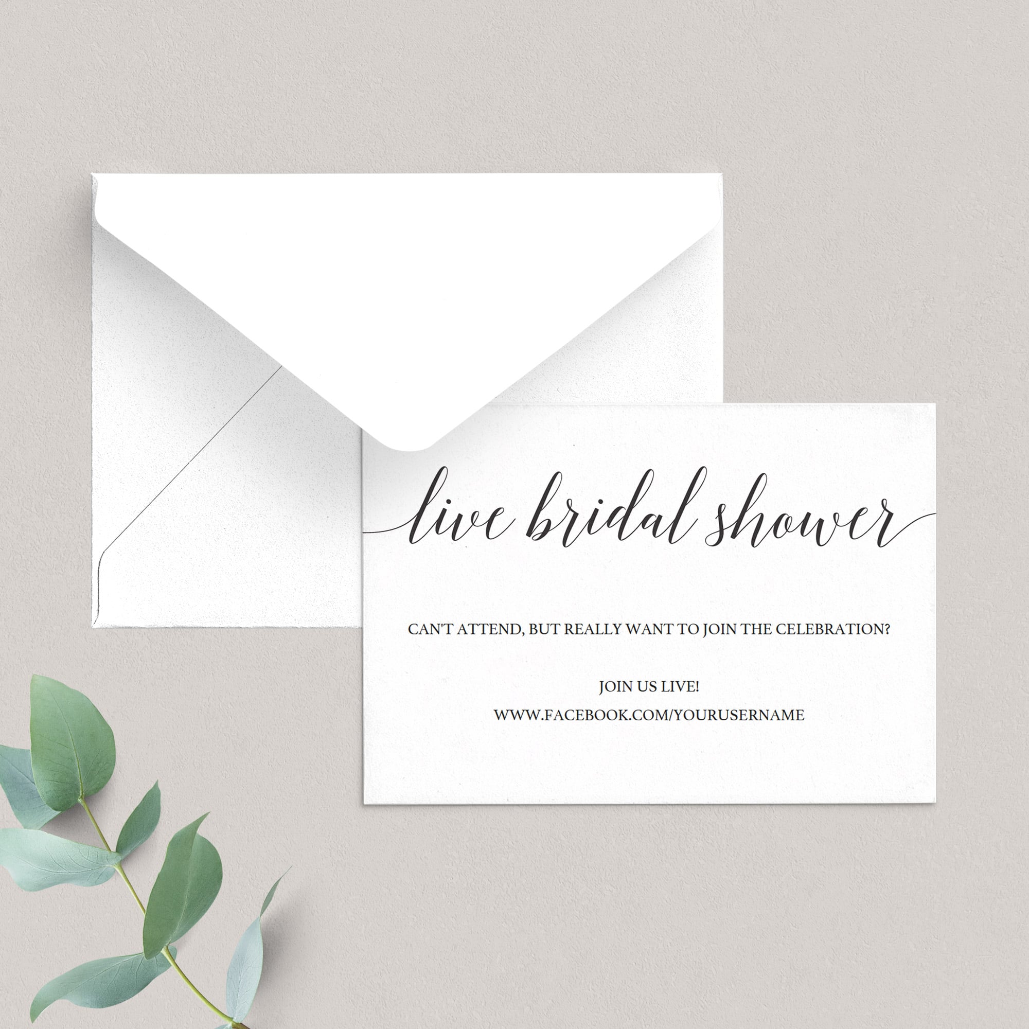 Virtual bridal shower insert card template by LittleSizzle