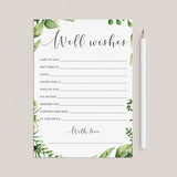 Greenery Well Wishes for the Bride and Groom Card Printable by LittleSizzle