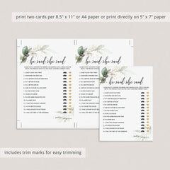 Bride or Groom Bridal Shower Games Printable
