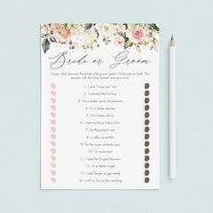 Editable bridal shower game templates floral theme by LittleSizzle