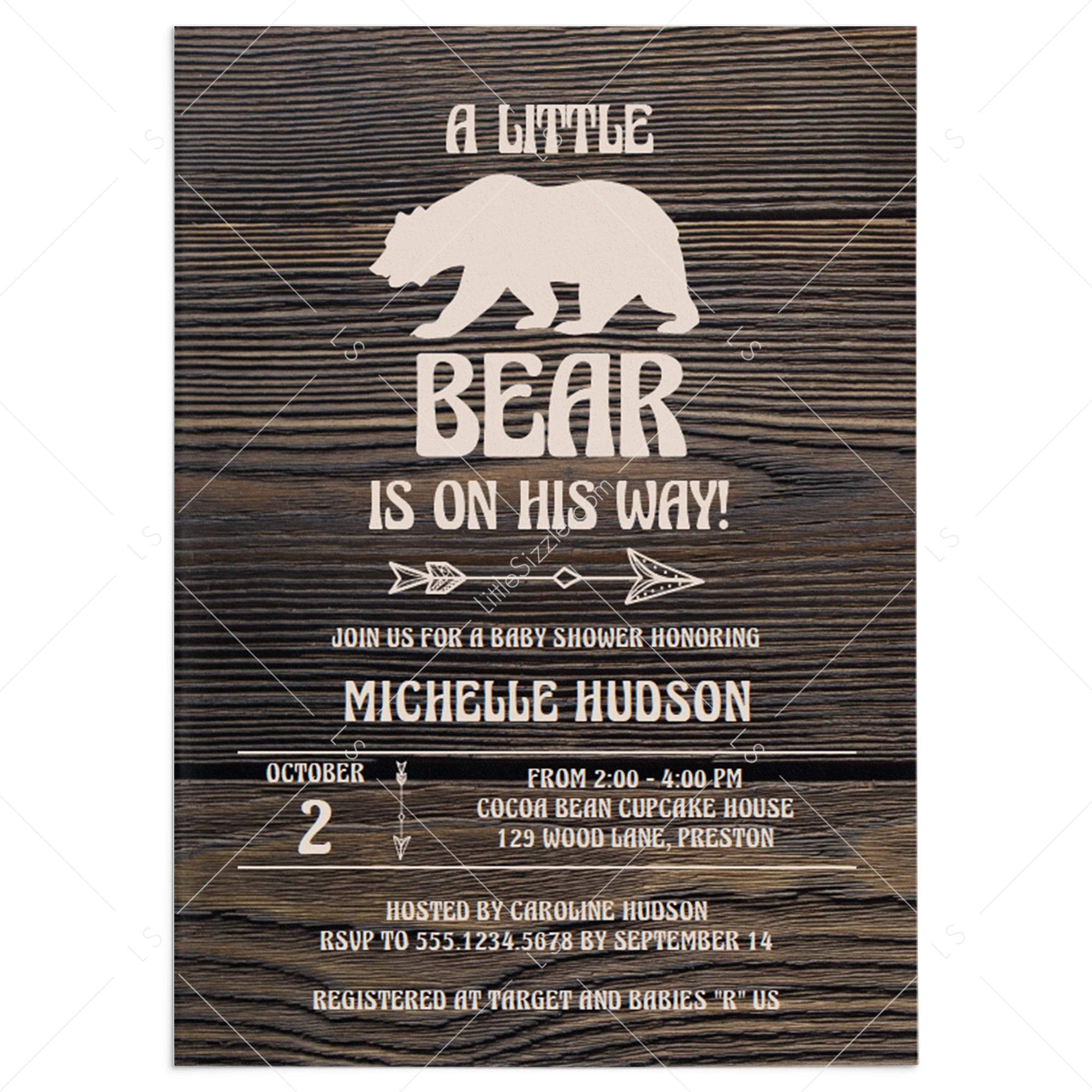 Bear baby shower invitation template by LittleSizzle