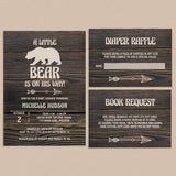 Baby bear themed baby shower invite and insert templates by LittleSizzle