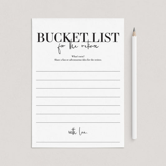 Retirement Bucket List Cards Printable by LittleSizzle