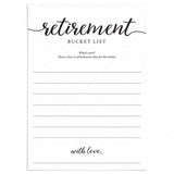 Calligraphy Retirement Bucket List Cards Printable by LittleSizzle