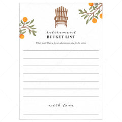 Bucket List for Retirement Cards Printable by LittleSizzle