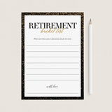 Black and Gold Retirement Keepsakes Printable
