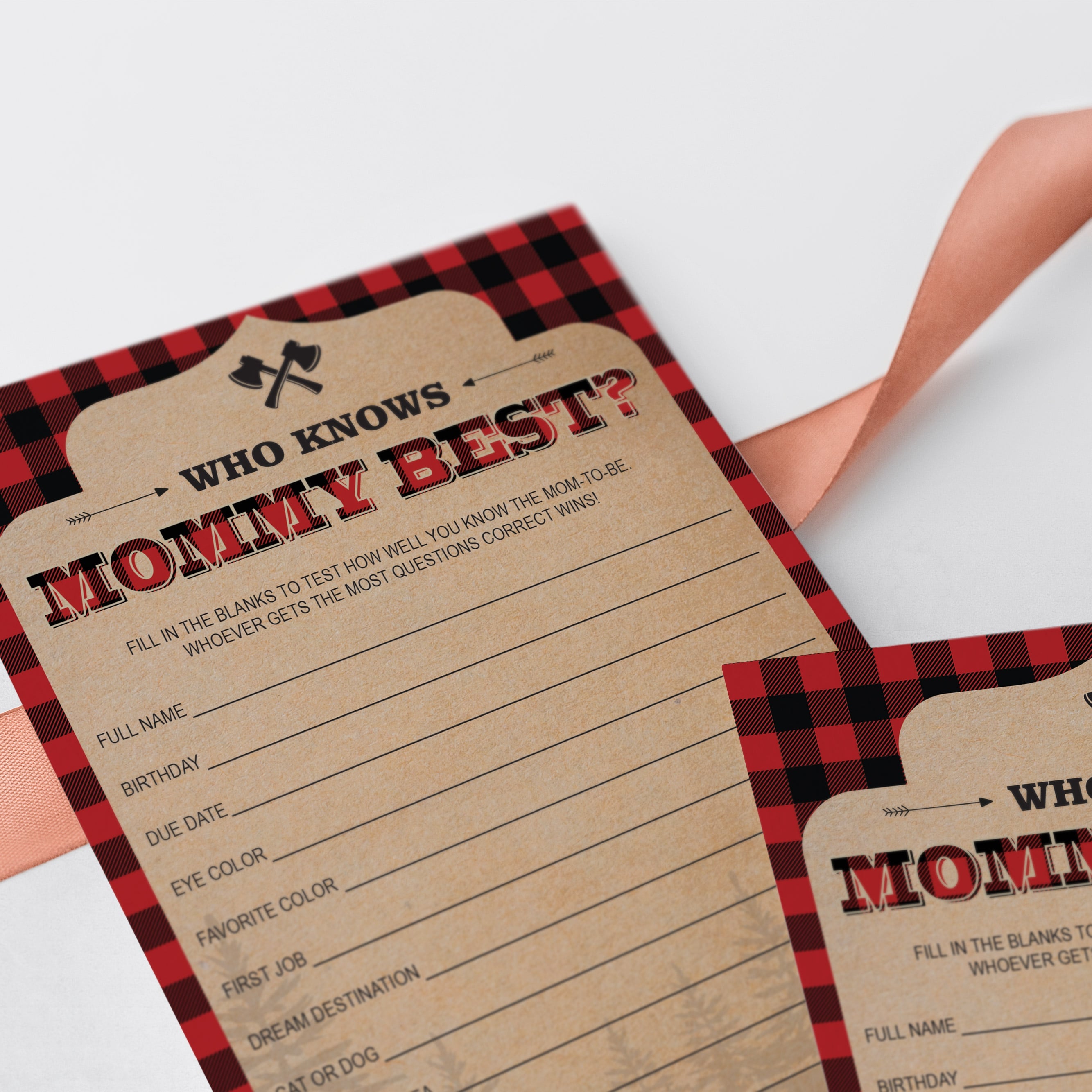 Buffalo plaid babyshower game who knows mom to be best by LittleSizzle