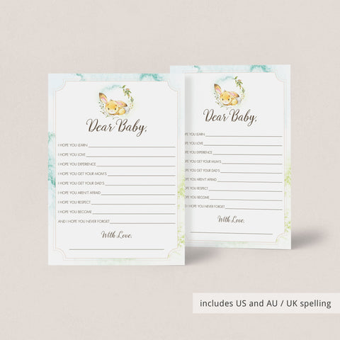 Printable wishes for the new baby bunny | Instant download – LittleSizzle