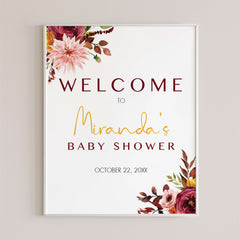 Boho Baby Shower Welcome Poster Customizable Template